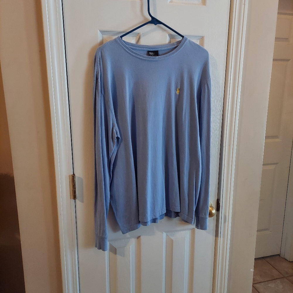 2008 Ralph Lauren Polo long sleeved t-shirt MED Blue/Yellow EXCELLENT!